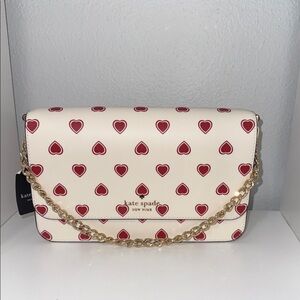 Kate Spade Cream and Red Heart Crossbody Bag